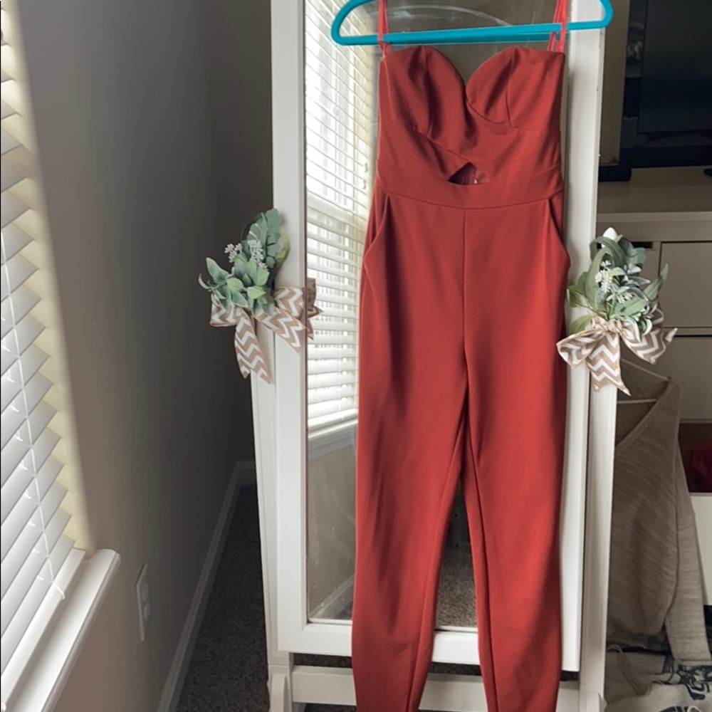 Burnt orange jumpsuit
